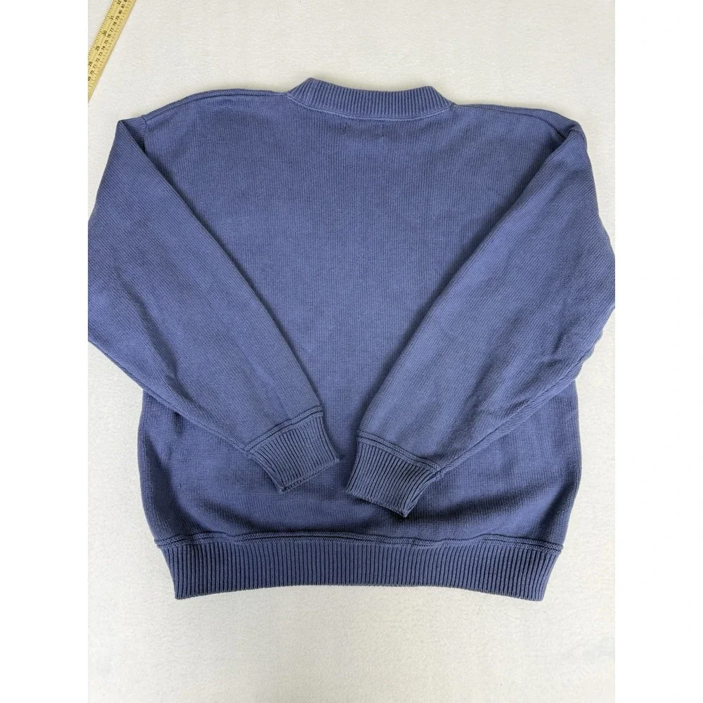 Vintage McBriar‎ Golf Sweater Adult Large Navy Knit Crew Pullover USA 90s